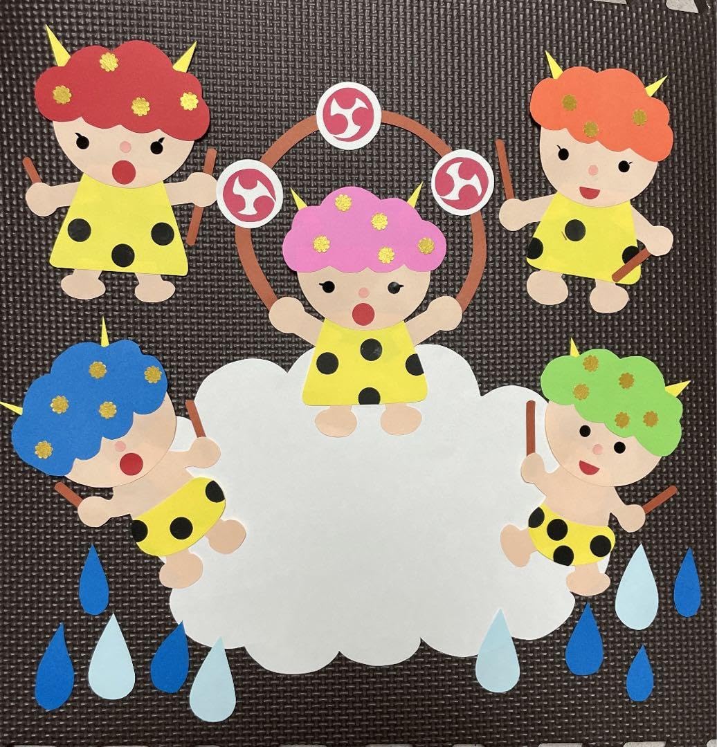 ♦♡*梅雨飾り**♡♦ Amazon.co.jp: 壁面飾り 雷さん 梅雨 : ホーム＆キッチン